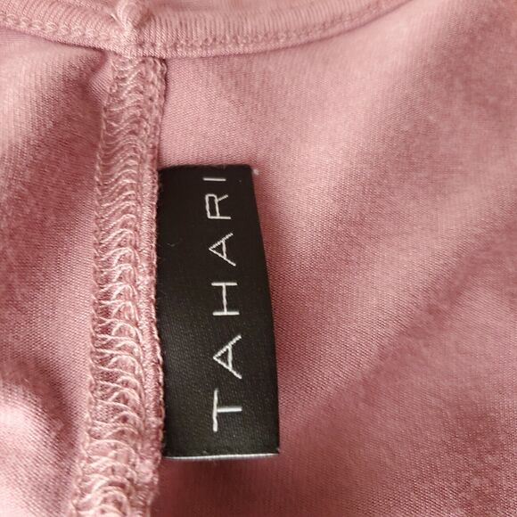 Tahari Womens Knit Top XS Pink V Neck 3/4 Sleeve Stretch Pullover Shirt - Picture 4 of 7